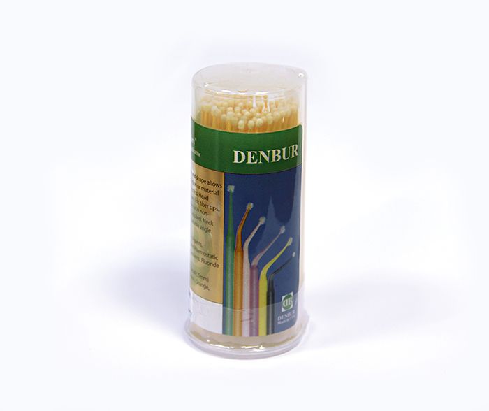 Аппликаторы Denbur Multi-Brush Small желтые, диспенсер 100шт 